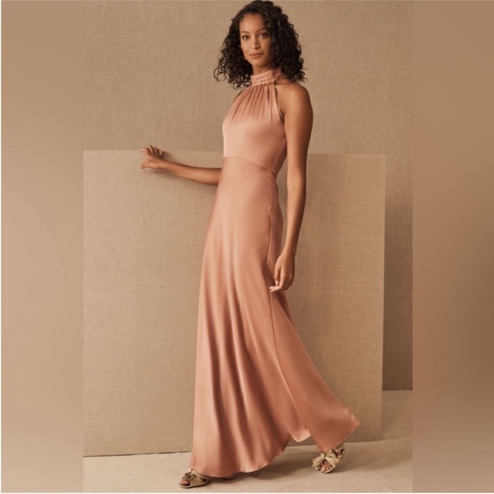 Sachin + Babi Esme Gown Satin Halter Maxi